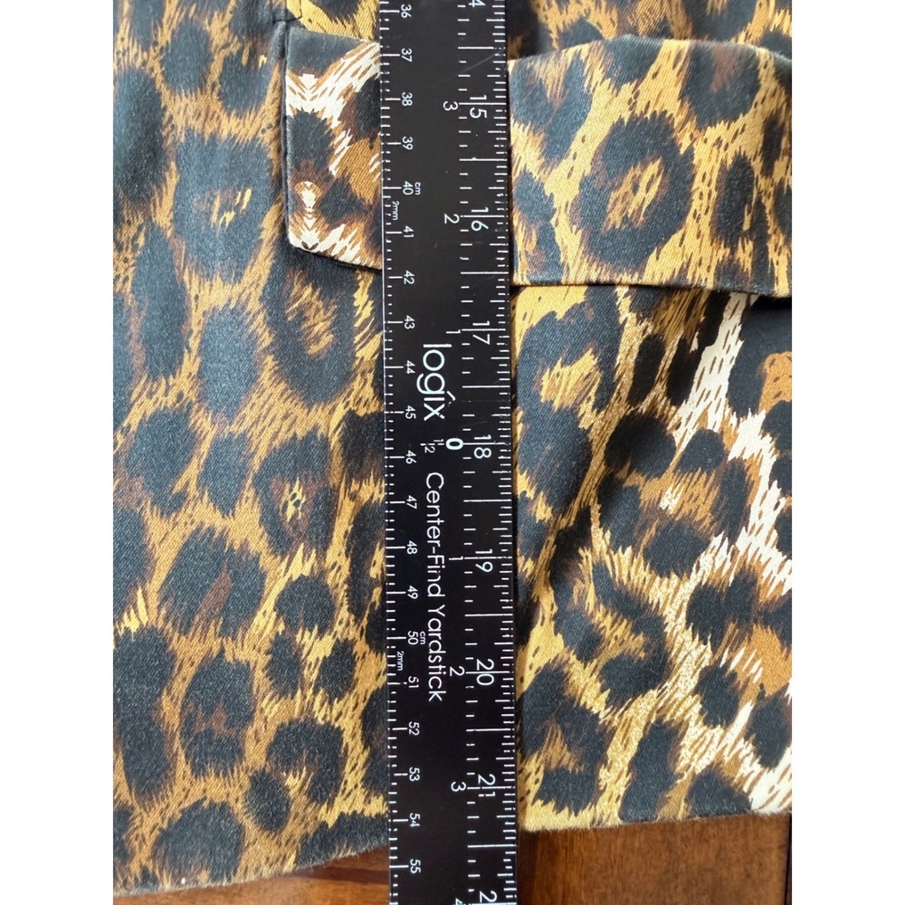 Neiman Marcus Jacket Womens L Leopard Animal Print Cotton Zip Up - Picture 8 of 8
